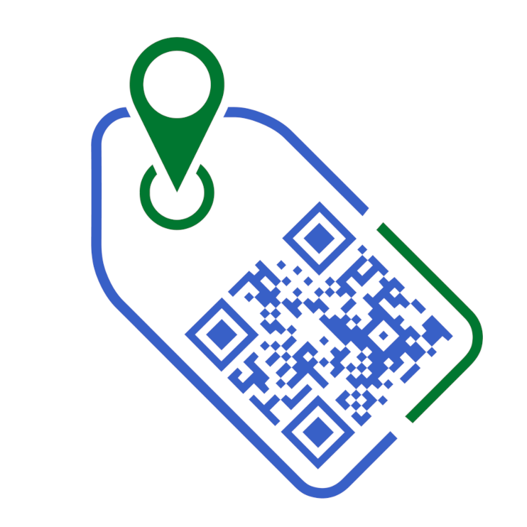 Official LostIt Tag icon. LostIt Tag QR code logo in tag with pin location icon without text.