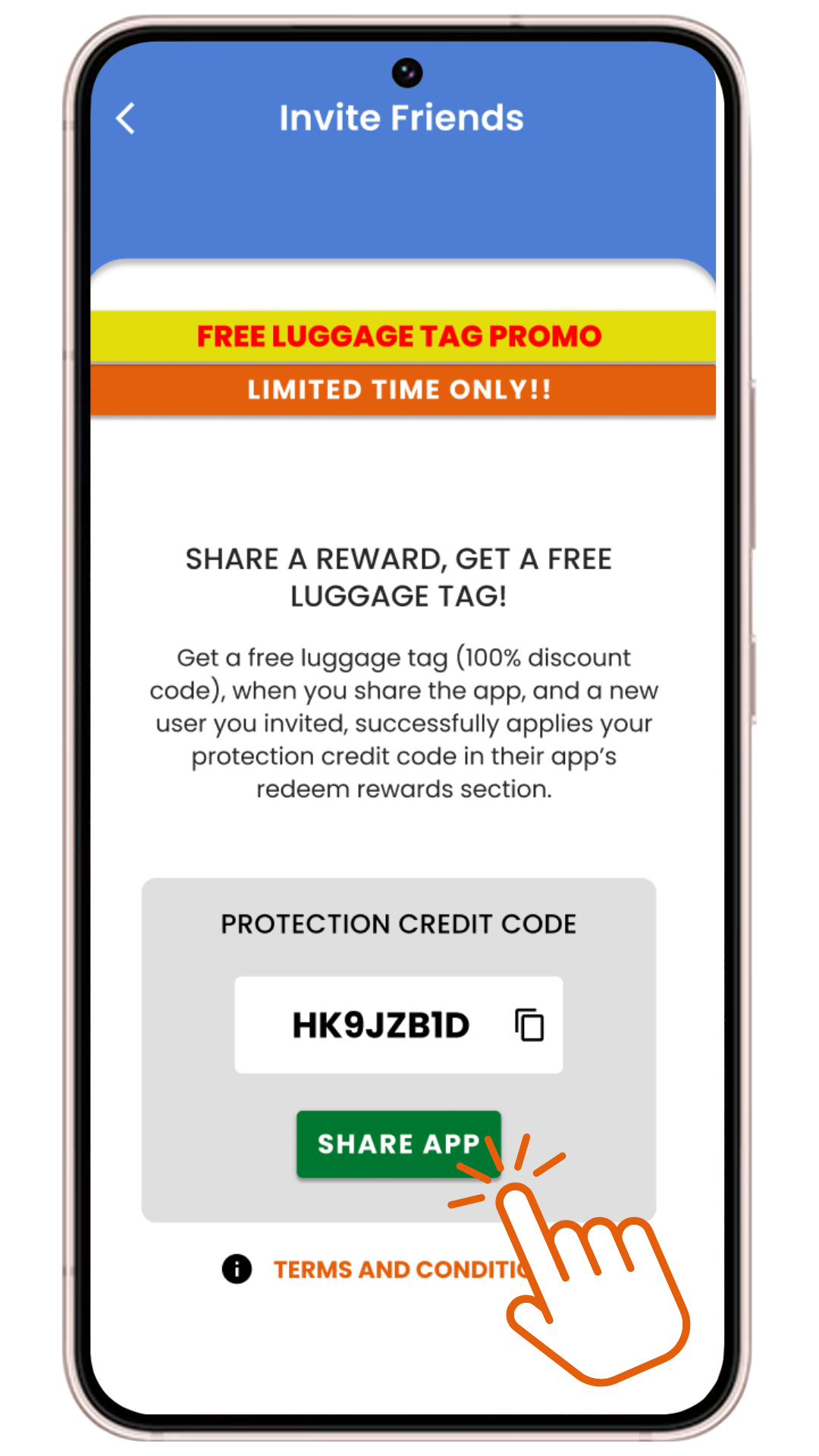 Share your Protection Credit Code